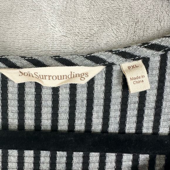 Soft Surroundings Dress Womens XL Petite Black Striped Asymmetrical Lagenlook - Picture 7 of 11